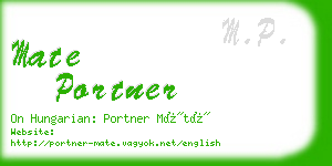 mate portner business card